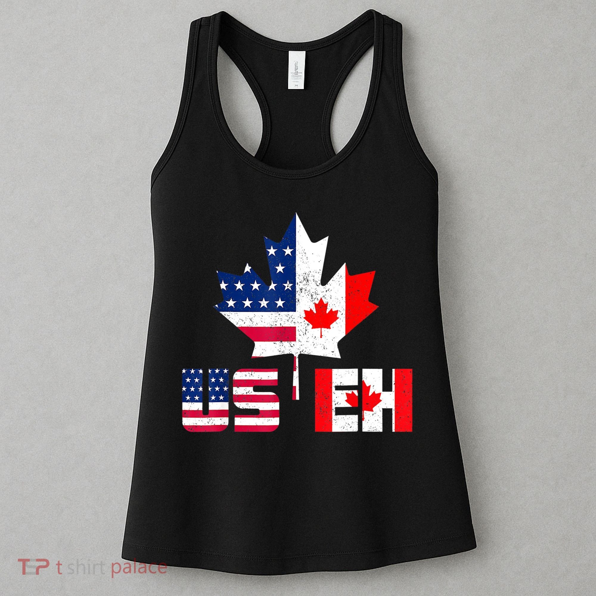Happy Canada Day Shirt USA Pride US Flag Day USEH Canadian Women's Tank Top