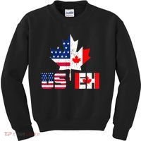 Happy Canada Day Shirt USA Pride US Flag Day USEH Canadian Kids Sweatshirt thumb 0