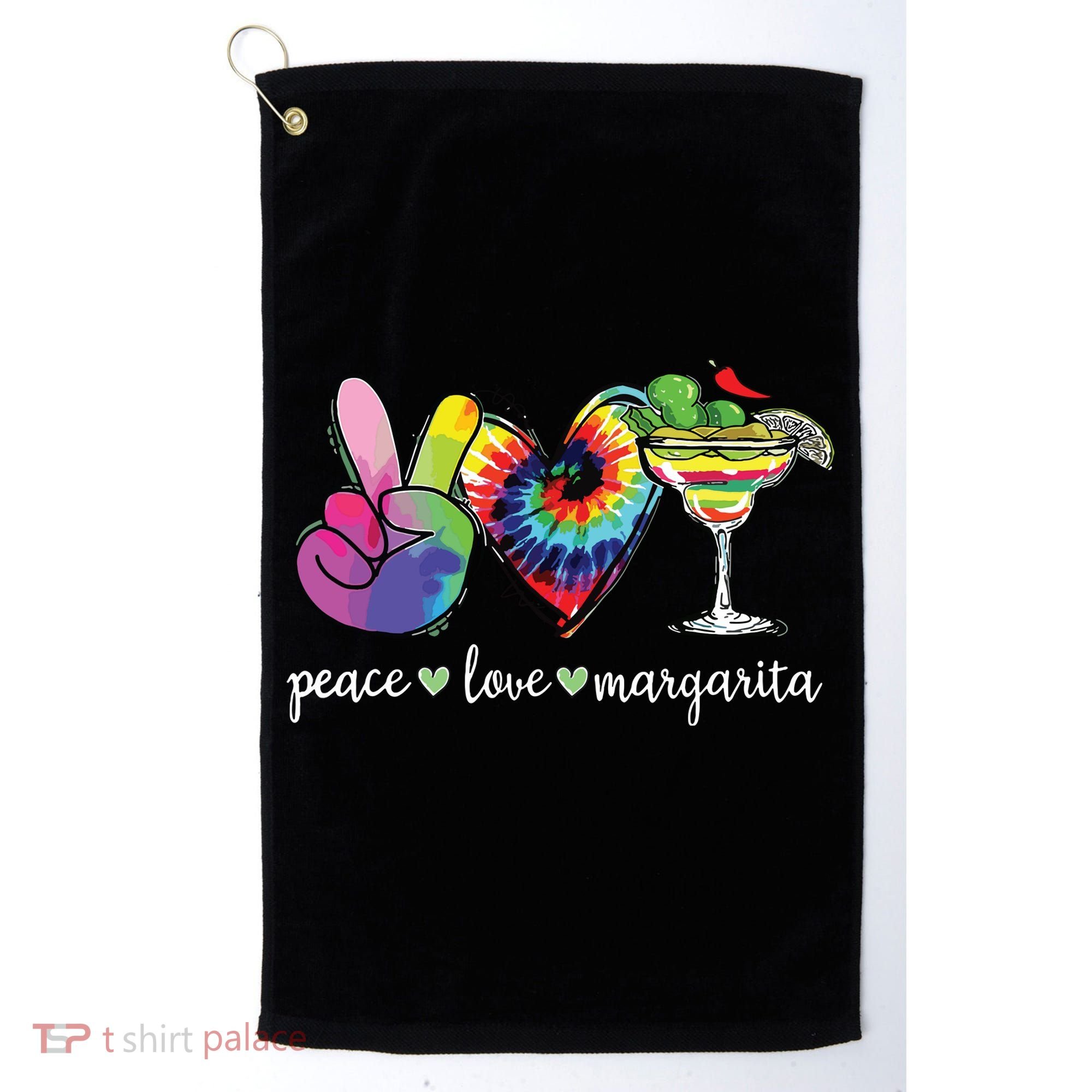 Happy Cinco De Mayo Peace Love Margarita Tie Dye Mexican Golf Towel