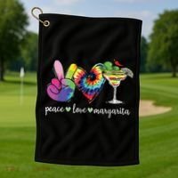 Happy Cinco De Mayo Peace Love Margarita Tie Dye Mexican Golf Towel thumb 1