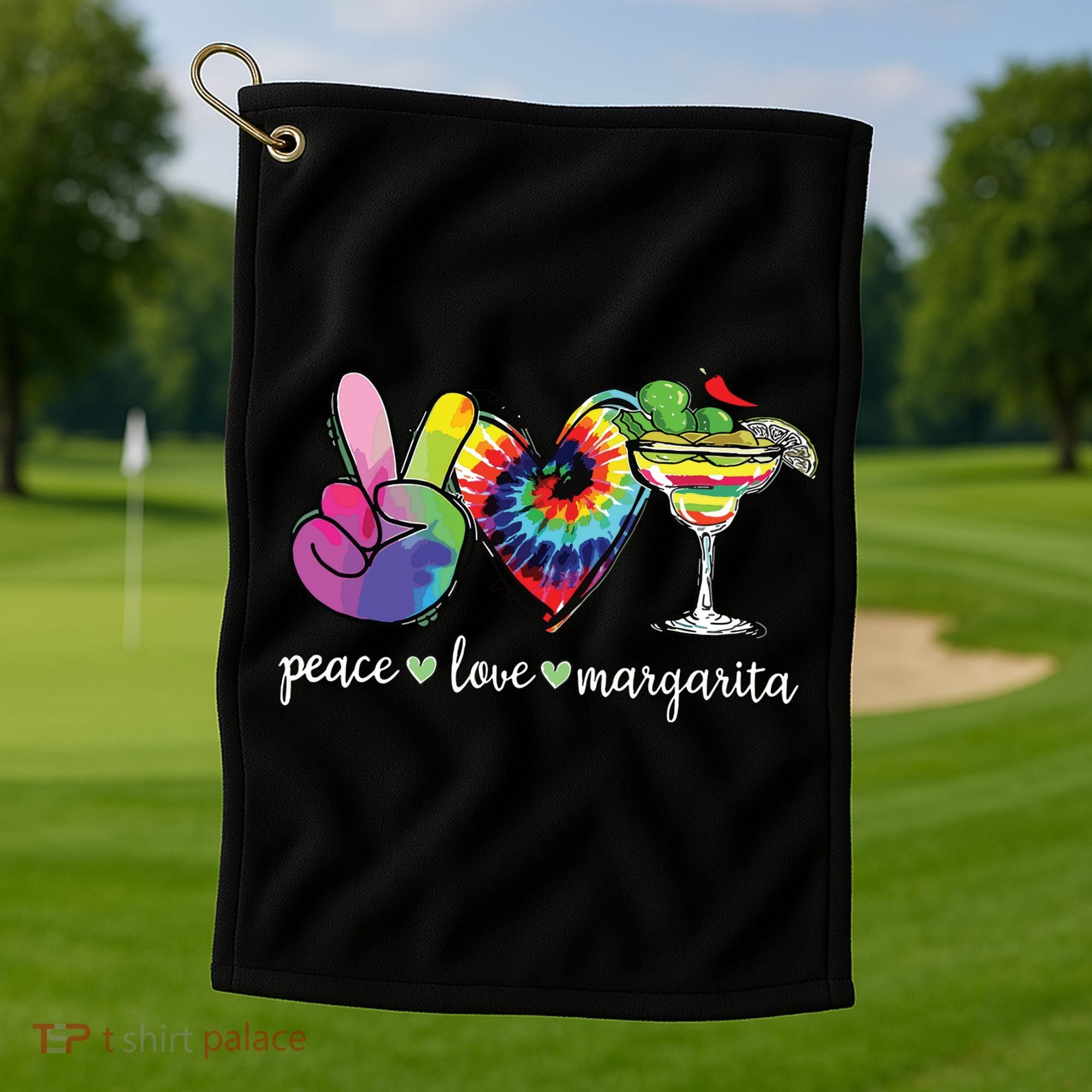 Happy Cinco De Mayo Peace Love Margarita Tie Dye Mexican Golf Towel