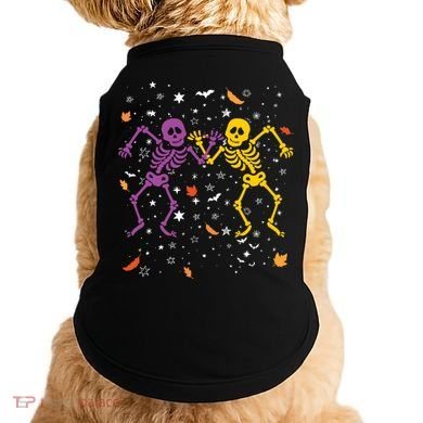 Halloween Colorful Dancing Skeletons Fall Halloween Decor Gift Doggie Tank