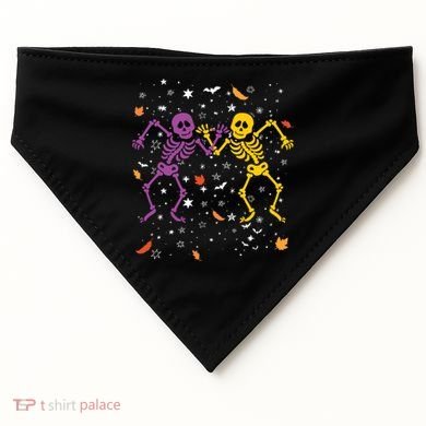Halloween Colorful Dancing Skeletons Fall Halloween Decor Gift USA-Made Doggie Bandana