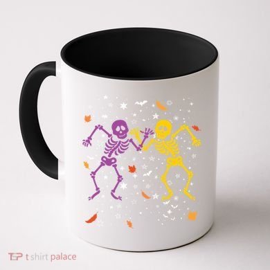 Halloween Colorful Dancing Skeletons Fall Halloween Decor Gift Coffee Mug