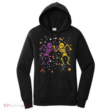 Halloween Colorful Dancing Skeletons Fall Halloween Decor Gift Women's Hoodie