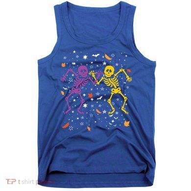 Halloween Colorful Dancing Skeletons Fall Halloween Decor Gift Tank Top