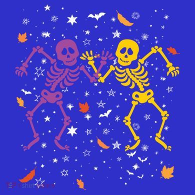 Halloween Colorful Dancing Skeletons Fall Halloween Decor Gift Women's Long Sleeve Shirt