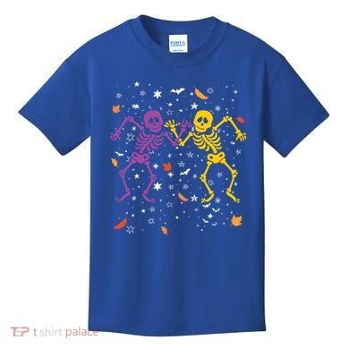 Halloween Colorful Dancing Skeletons Fall Halloween Decor Gift Kids T-Shirt