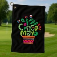 Happy Cinco De Mayo Cactus Golf Towel thumb 1