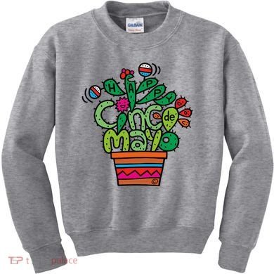 Happy Cinco De Mayo Cactus Kids Sweatshirt