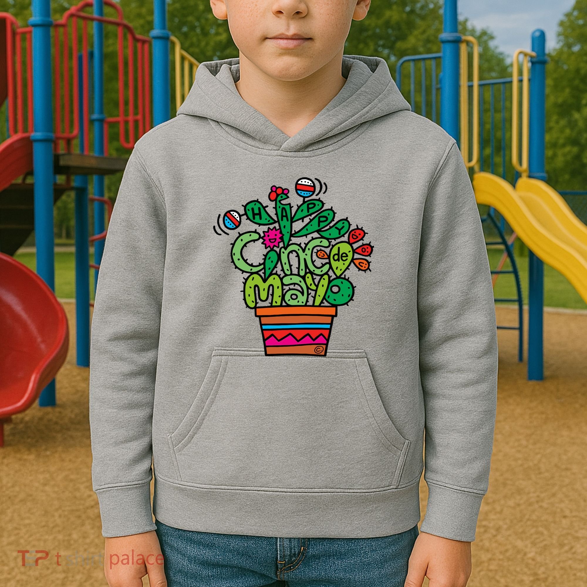 Happy Cinco De Mayo Cactus Kids Hoodie