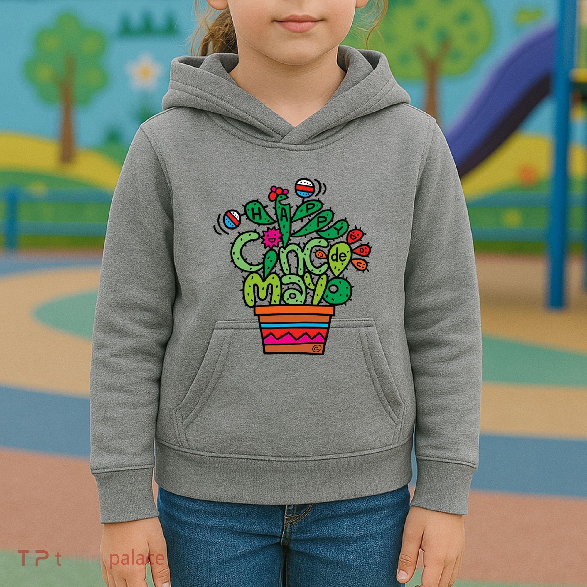 Happy Cinco De Mayo Cactus Kids Hoodie