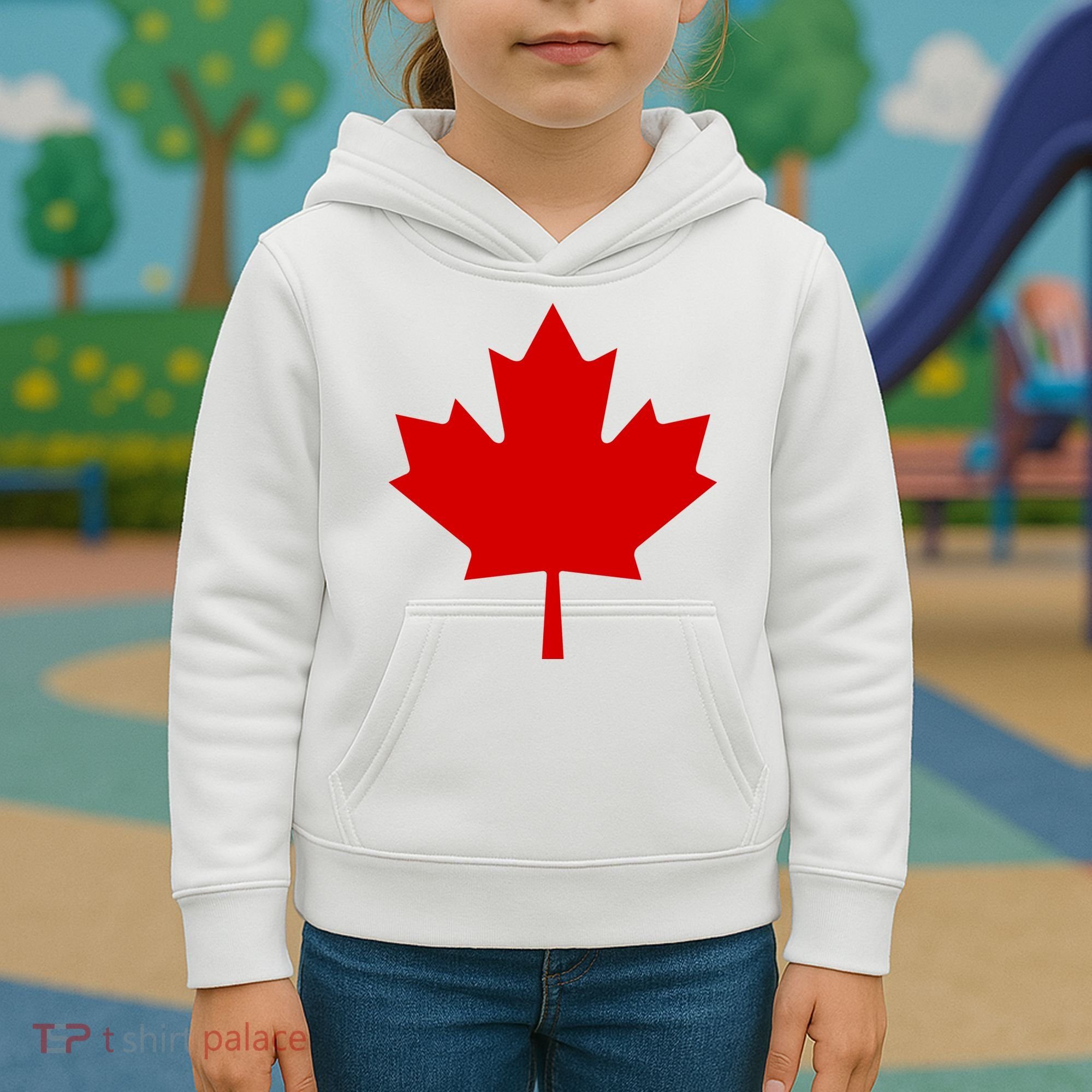Happy Canada Day Canada Flag Kids Hoodie