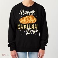 Happy Challah Days Hanukkah Chanukah Funny Jewish Bread Women's Sweatshirt thumb 0