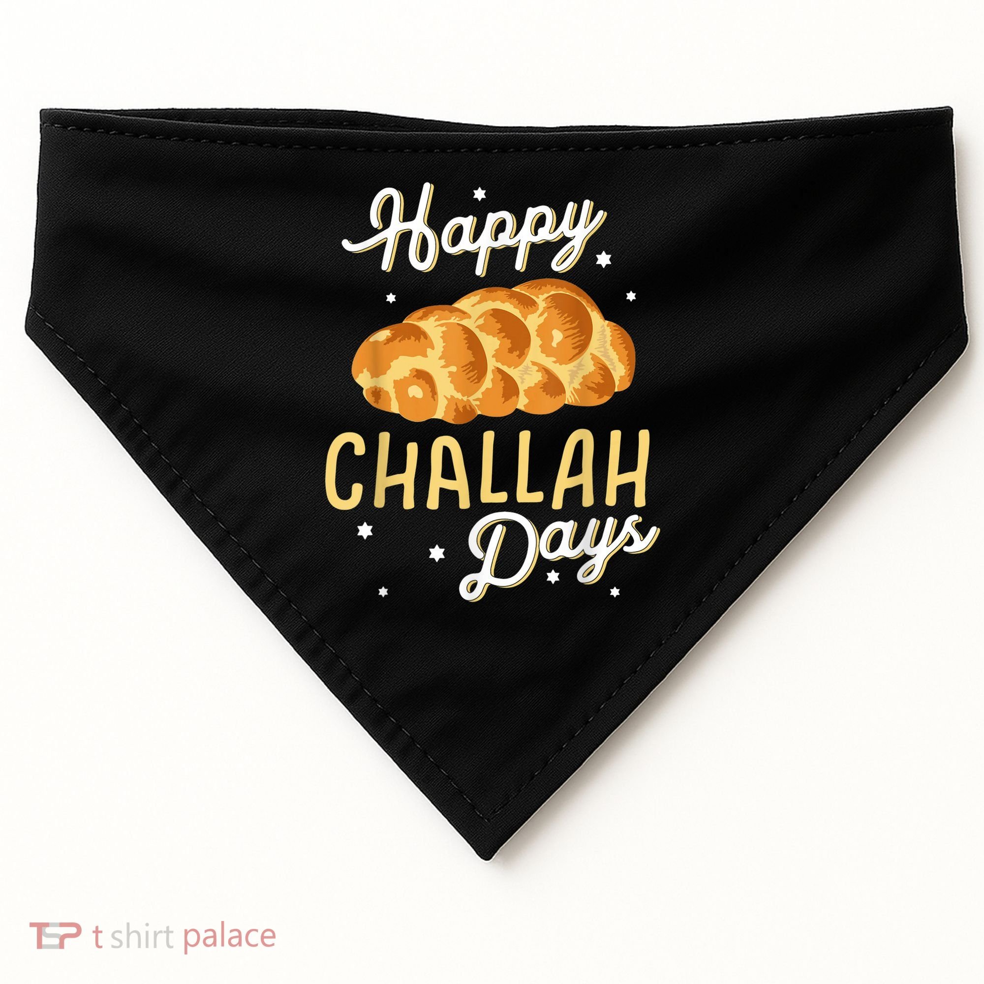 Happy Challah Days Hanukkah Chanukah Funny Jewish Bread USA-Made Doggie Bandana