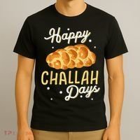 Happy Challah Days Hanukkah Chanukah Funny Jewish Bread T-Shirt thumb 3