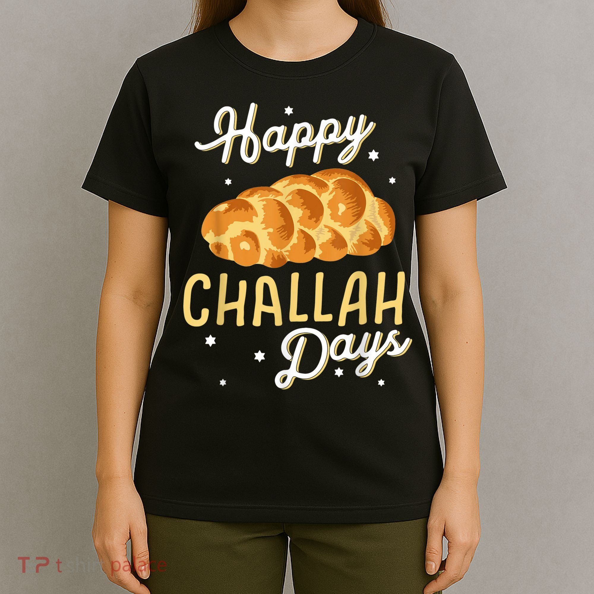 Happy Challah Days Hanukkah Chanukah Funny Jewish Bread T-Shirt