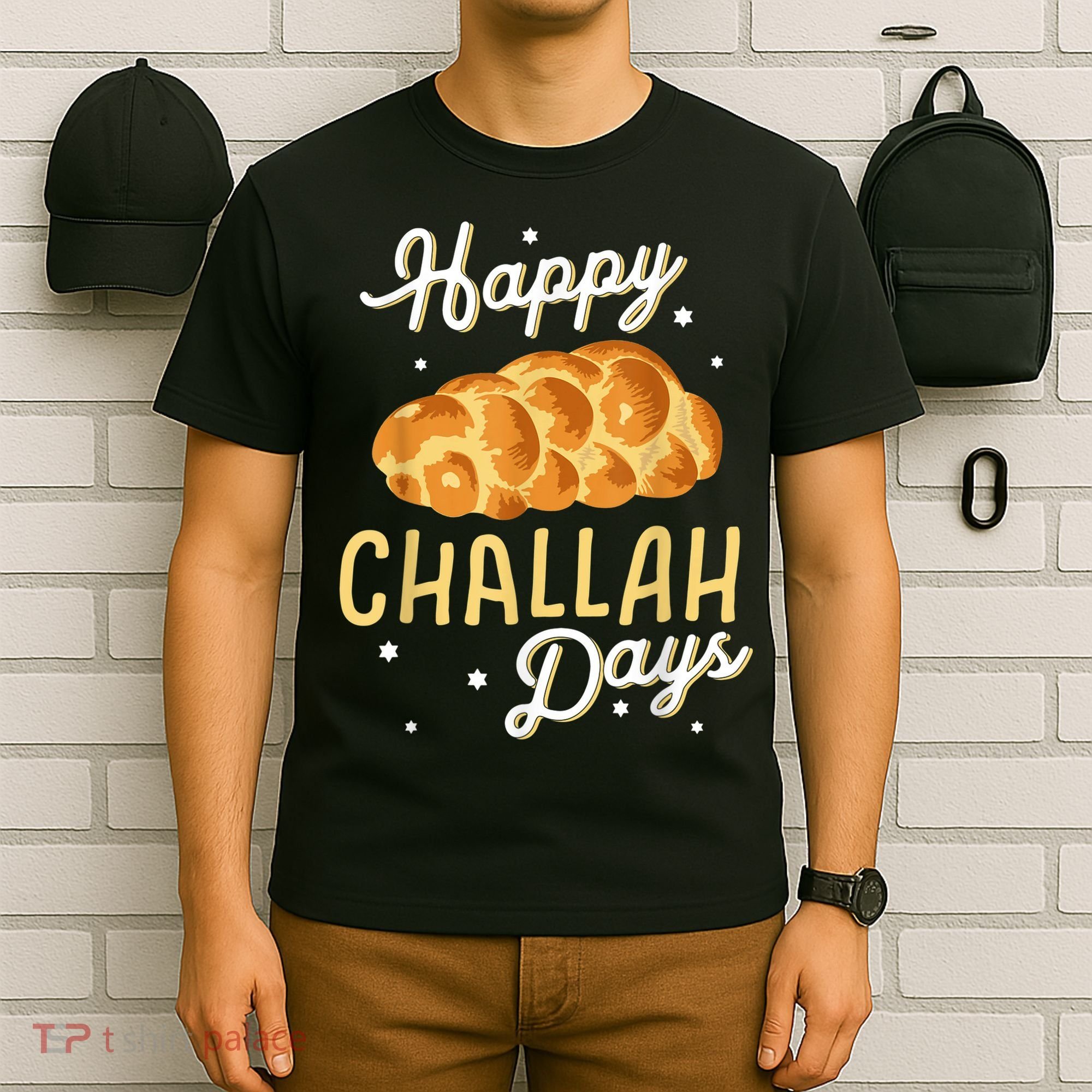 Happy Challah Days Hanukkah Chanukah Funny Jewish Bread T-Shirt