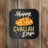 Happy Challah Days Hanukkah Chanukah Funny Jewish Bread Coaster thumb 0