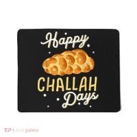 Happy Challah Days Hanukkah Chanukah Funny Jewish Bread Mousepad thumb 0
