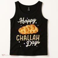 Happy Challah Days Hanukkah Chanukah Funny Jewish Bread Tank Top thumb 2