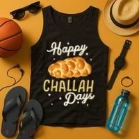 Happy Challah Days Hanukkah Chanukah Funny Jewish Bread Tank Top thumb 4