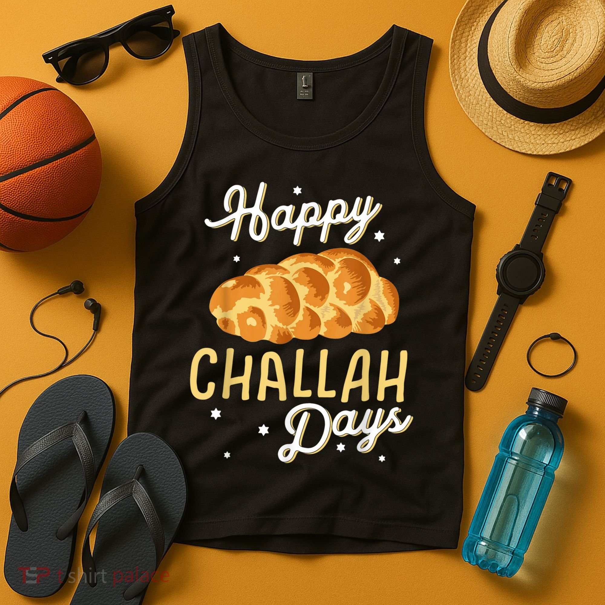 Happy Challah Days Hanukkah Chanukah Funny Jewish Bread Tank Top