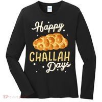Happy Challah Days Hanukkah Chanukah Funny Jewish Bread Women's Long Sleeve Shirt thumb 0