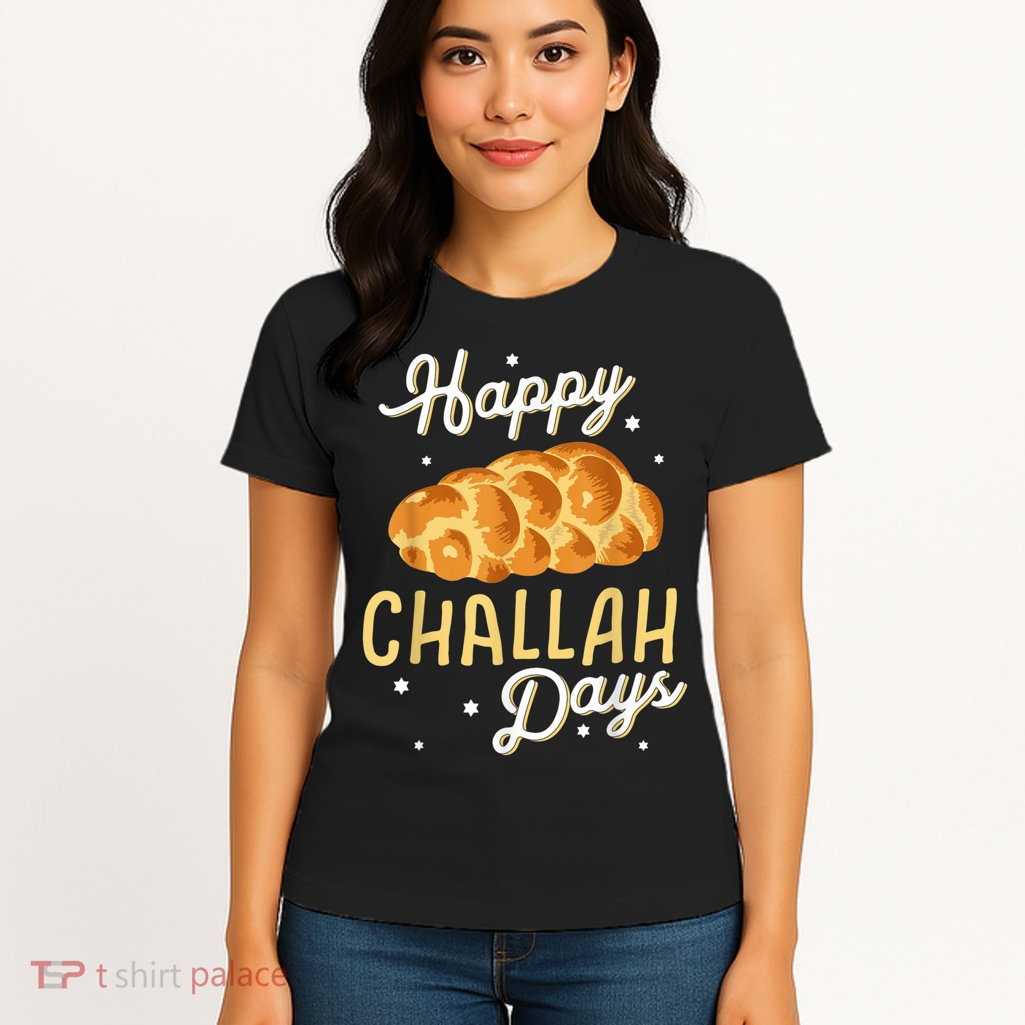 Happy Challah Days Hanukkah Chanukah Funny Jewish Bread Women's T-Shirt