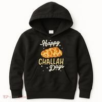 Happy Challah Days Hanukkah Chanukah Funny Jewish Bread Kids Hoodie thumb 0