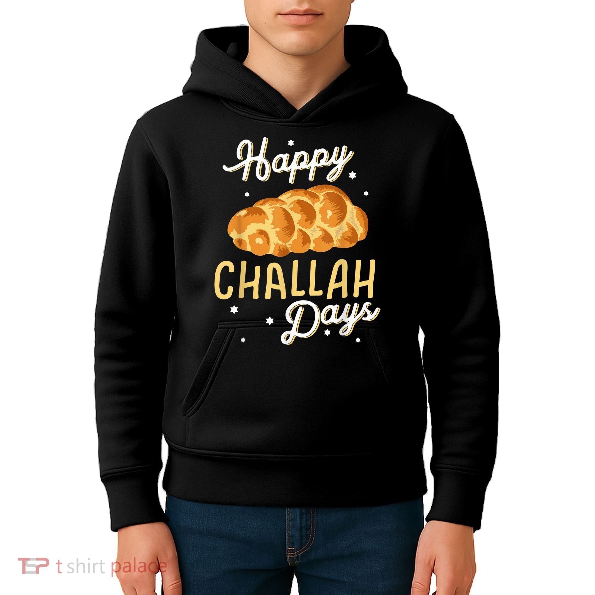 Happy Challah Days Hanukkah Chanukah Funny Jewish Bread Kids Hoodie