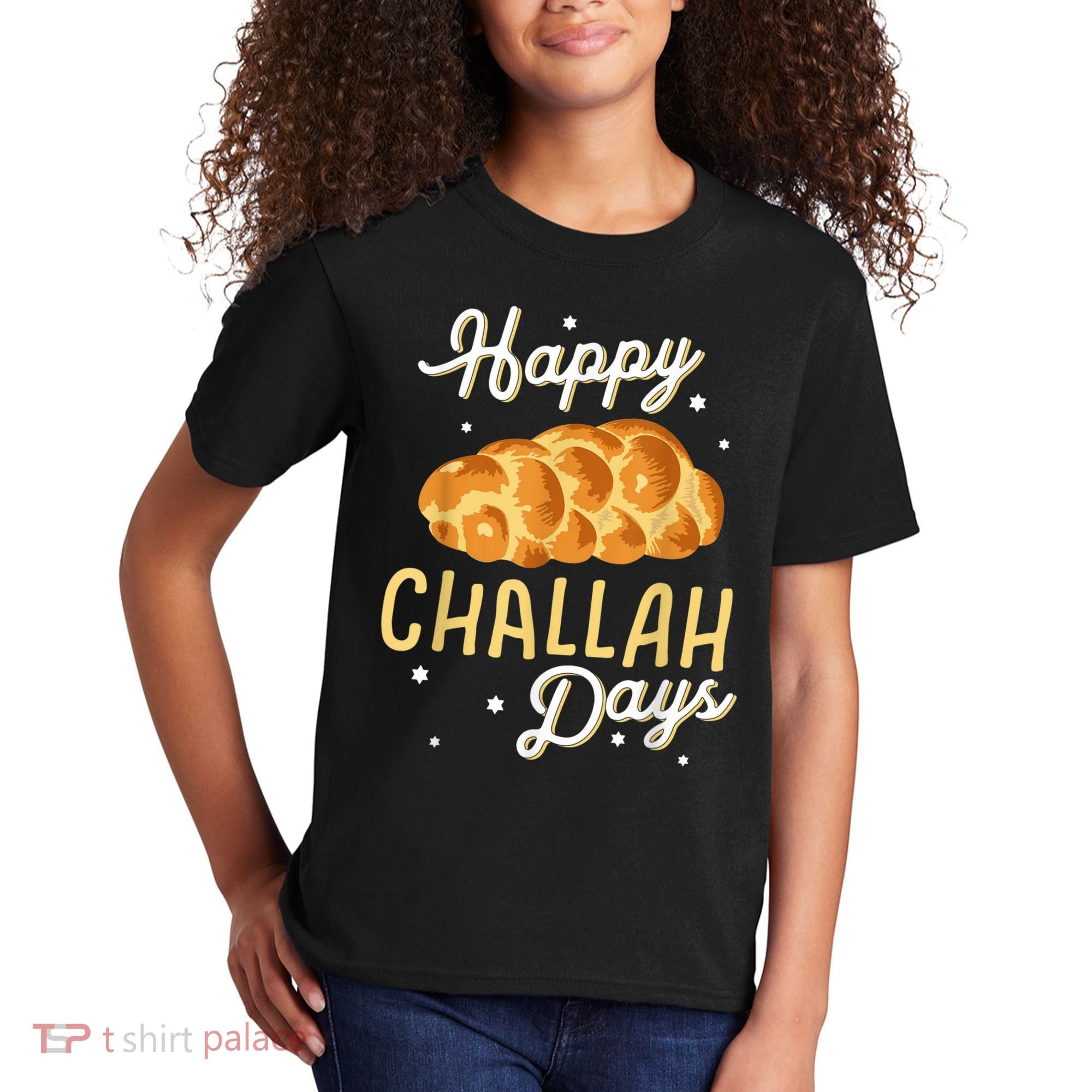Happy Challah Days Hanukkah Chanukah Funny Jewish Bread Kids T-Shirt