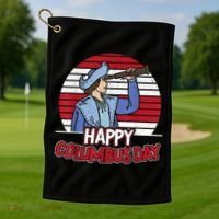 Happy Columbus Day Christopher Columbus Italian Navigator TShirt Golf Towel thumb 1