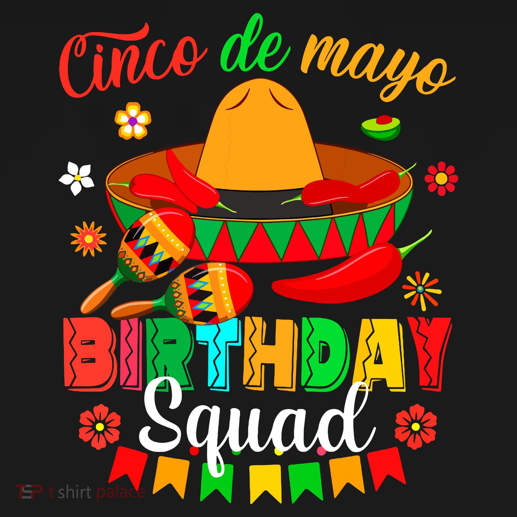 Happy Cinco De Mayo Birthday Squad Mexican Matching Family Women's Tank Top