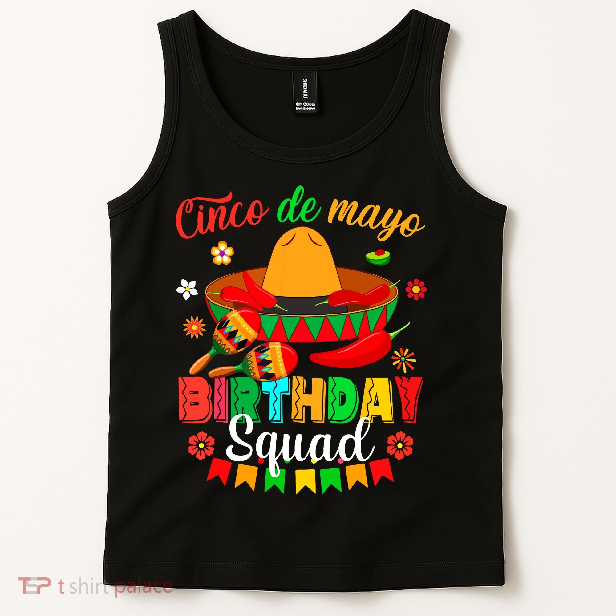 Happy Cinco De Mayo Birthday Squad Mexican Matching Family Tank Top