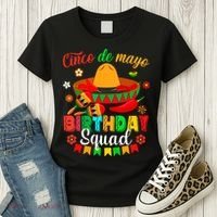 Happy Cinco De Mayo Birthday Squad Mexican Matching Family Women's T-Shirt thumb 3