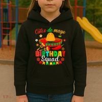 Happy Cinco De Mayo Birthday Squad Mexican Matching Family Kids Hoodie thumb 3