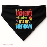 Happy Cinco De Mayo Birthday May 5th Birthday Party USA-Made Doggie Bandana thumb 0