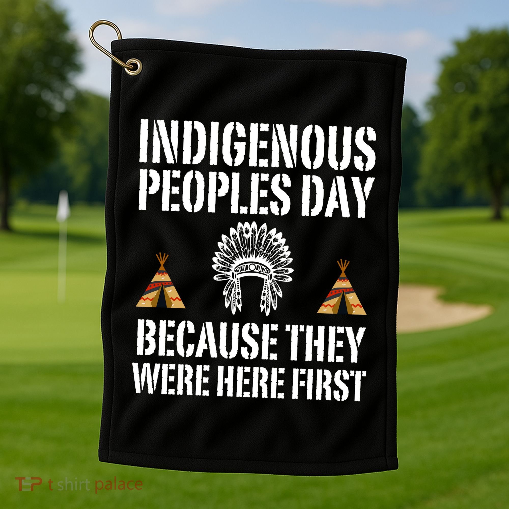 Happy Columbus Day Indigenous People Day Anti Columbus Golf Towel