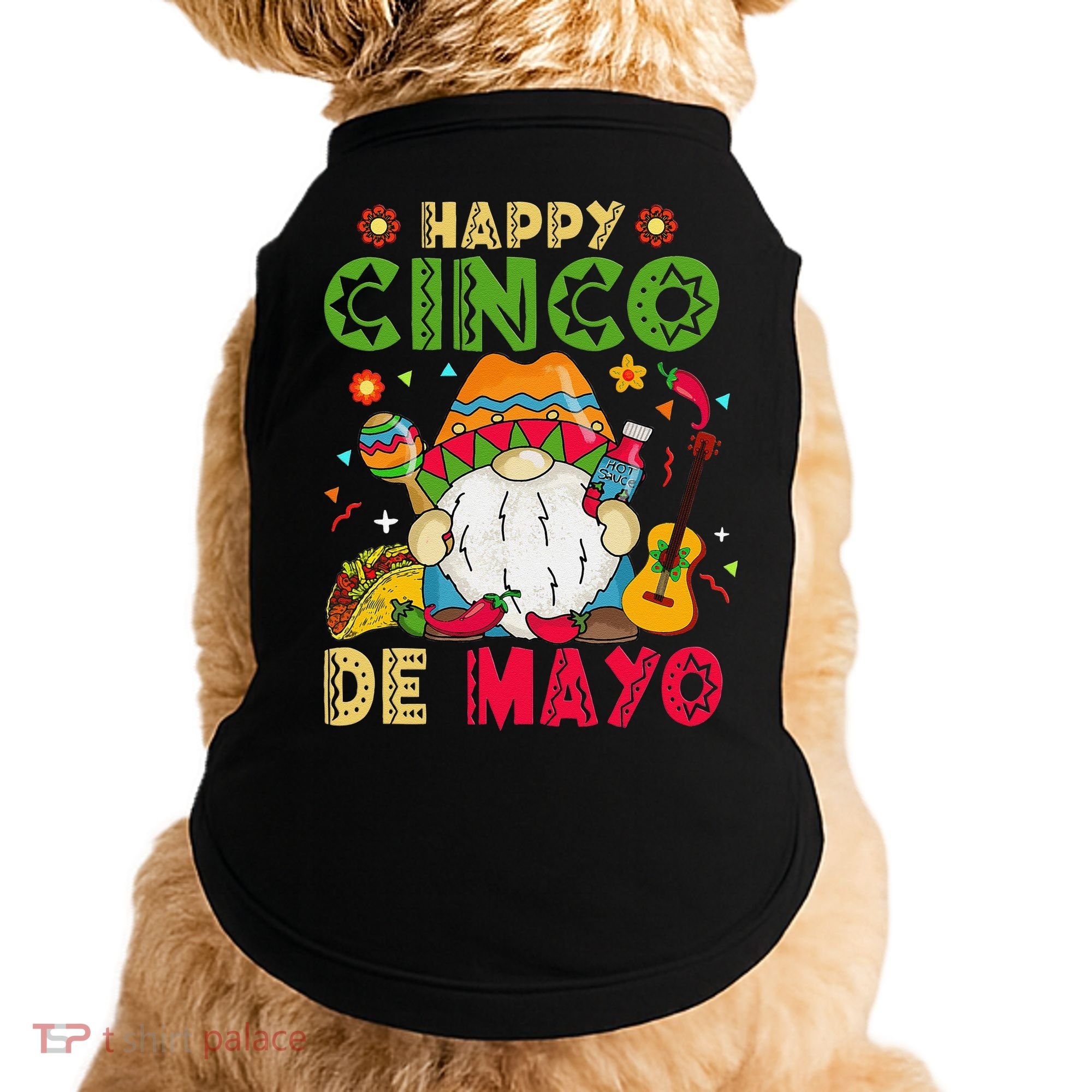 Happy Cinco De Mayo Mexican Gnome Cinco De Mayo Doggie Tank