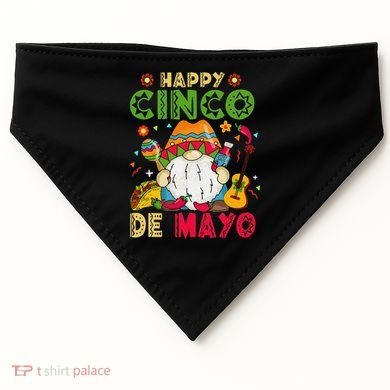 Happy Cinco De Mayo Mexican Gnome Cinco De Mayo USA-Made Doggie Bandana