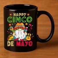 Happy Cinco De Mayo Mexican Gnome Cinco De Mayo 11oz C Handle Ceramic Mug thumb 3