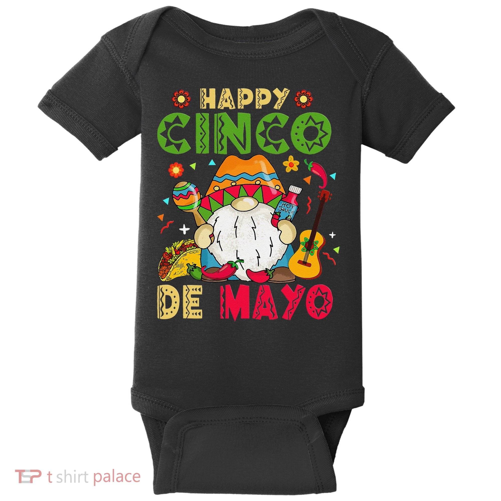 Happy Cinco De Mayo Mexican Gnome Cinco De Mayo Baby Bodysuit