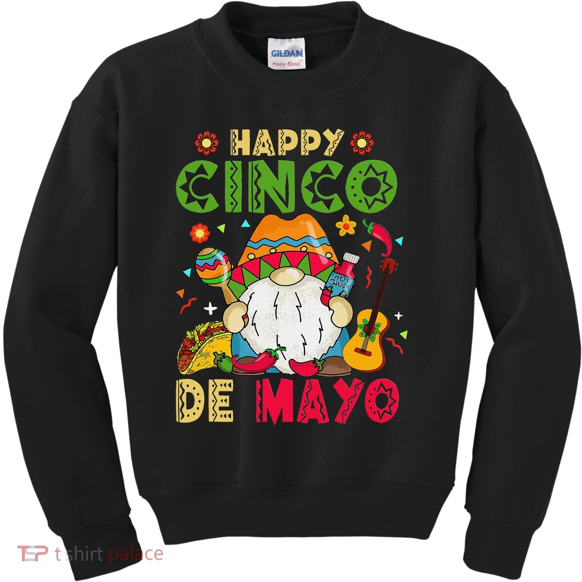 Happy Cinco De Mayo Mexican Gnome Cinco De Mayo Kids Sweatshirt