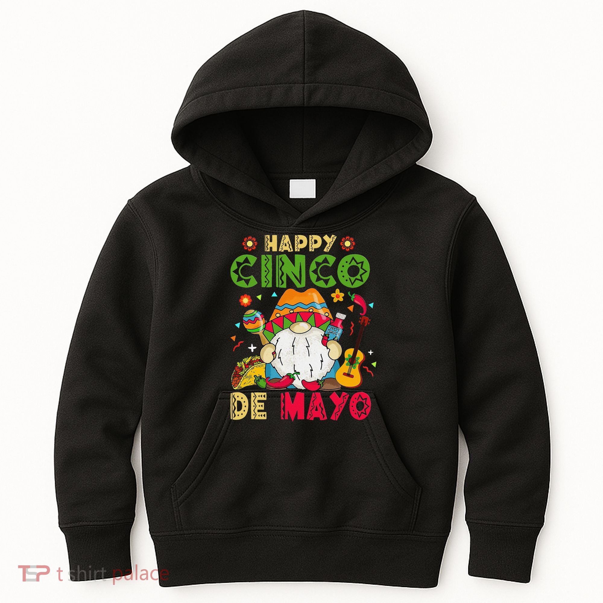 Happy Cinco De Mayo Mexican Gnome Cinco De Mayo Kids Hoodie