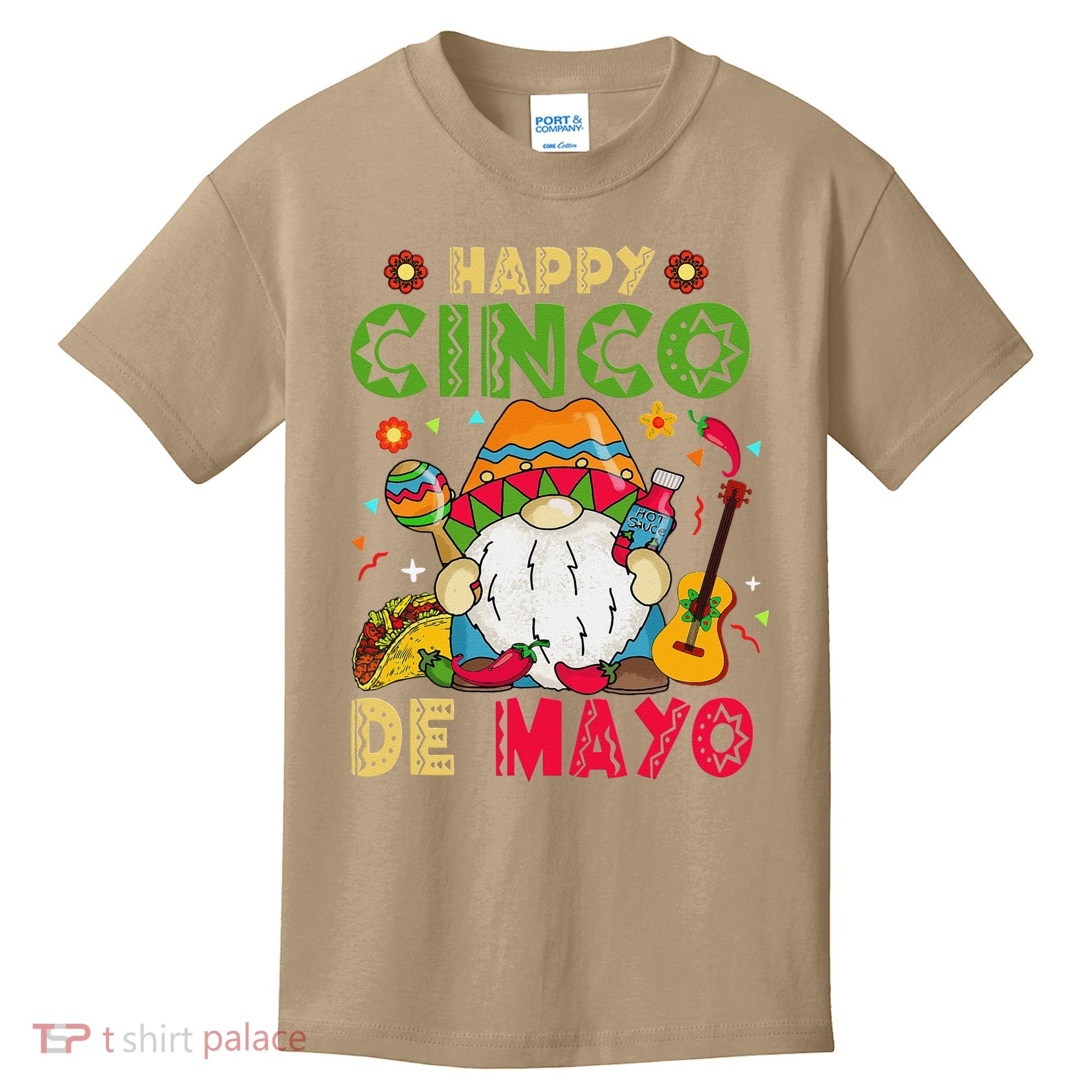 Happy Cinco De Mayo Mexican Gnome Cinco De Mayo Kids T-Shirt