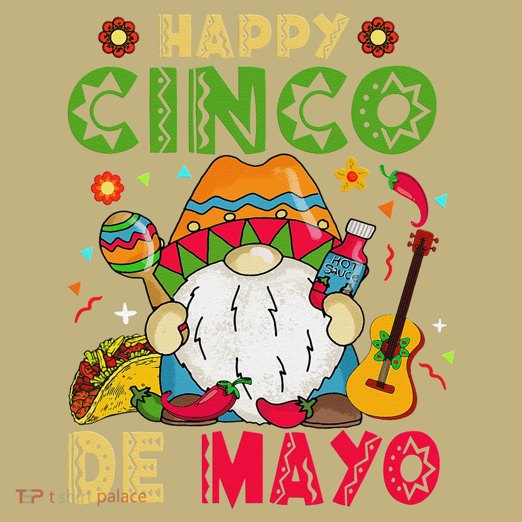 Happy Cinco De Mayo Mexican Gnome Cinco De Mayo Kids T-Shirt