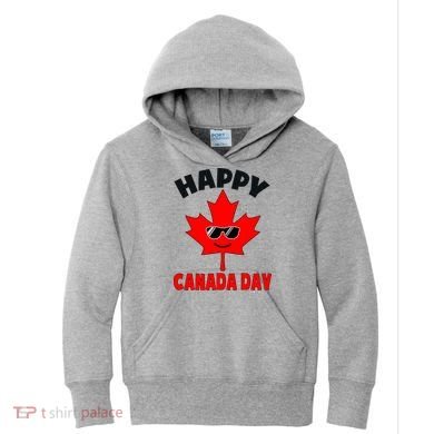 Happy Canada Day Funny Maple Leaf Canada Day Kids Hoodie