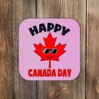Happy Canada Day Funny Maple Leaf Canada Day Coaster thumb 0