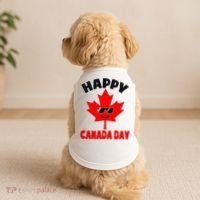 Happy Canada Day Funny Maple Leaf Canada Day Doggie Tank thumb 2